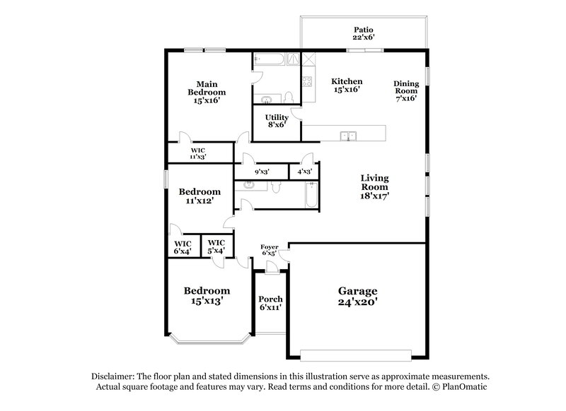1,975/Mo, 1232 Wenatchee Dr Krum, TX 76249 Floor Plan View