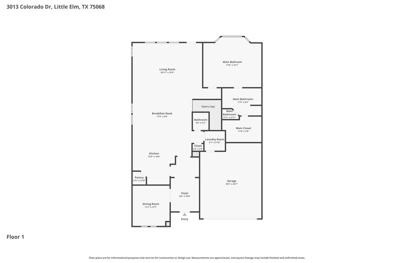 2,650/Mo, 3013 Colorado Dr Little Elm, TX 75068 Floor Plan View