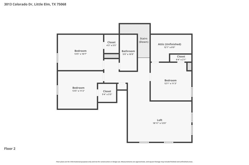 2,650/Mo, 3013 Colorado Dr Little Elm, TX 75068 Floor Plan View 2