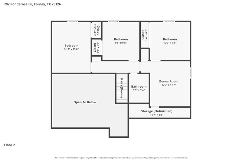 1,990/Mo, 702 Ponderosa Dr Forney, TX 75126 Floor Plan View 2