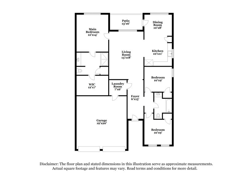 1,905/Mo, 1456 Palamedes Dr Fort Worth, TX 76140 Floorplan View
