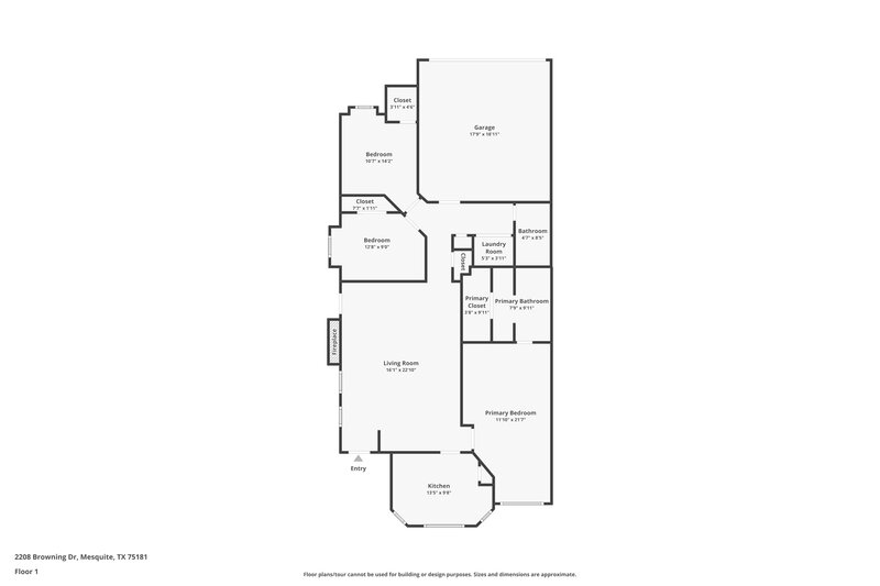 1,925/Mo, 2208 Browning Dr Mesquite, TX 75181 Floor Plan View