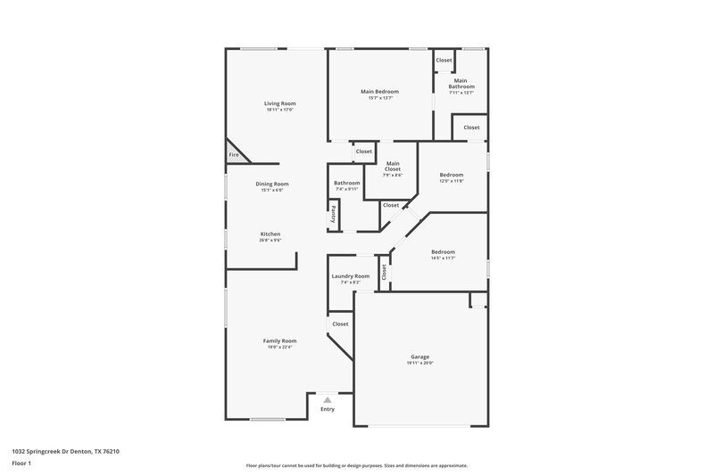 2,110/Mo, 1032 Springcreek Dr Denton, TX 76210 Floor Plan View