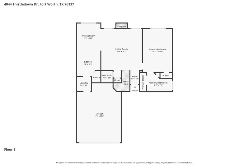 2,135/Mo, 4844 Thistledown Dr Fort Worth, TX 76137 Floor Plan View
