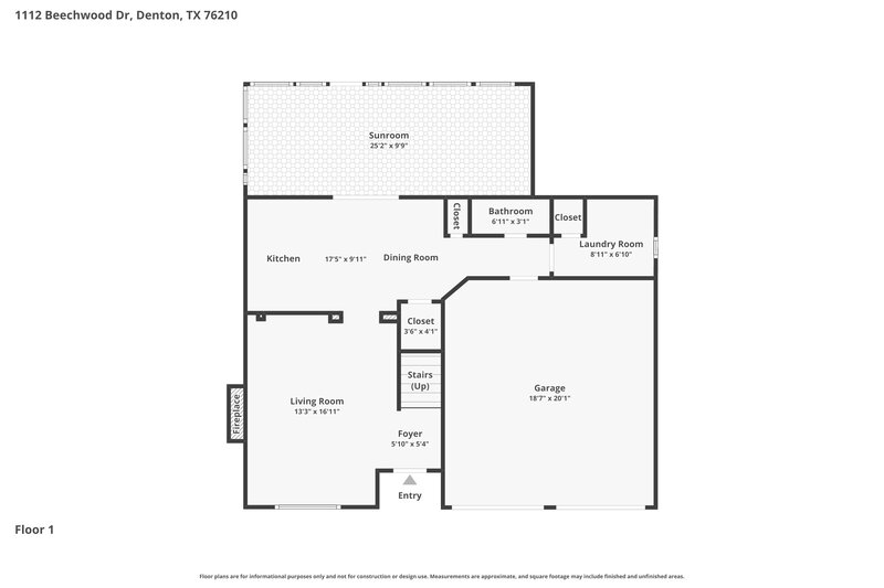 2,195/Mo, 1112 Beechwood Dr Denton, TX 76210 Floor Plan View