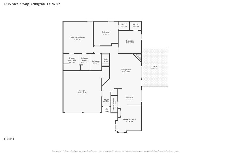 2,530/Mo, 6505 Nicole Way Arlington, TX 76002 Floor Plan View 2