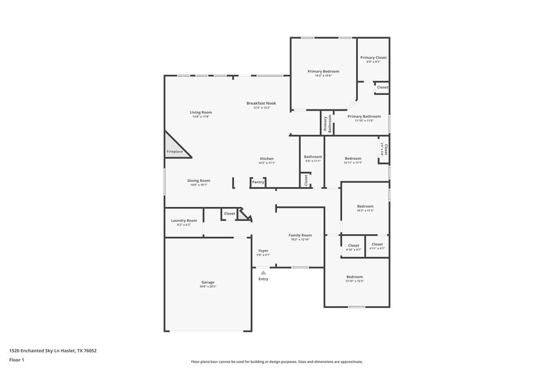 2,450/Mo, 1520 Enchanted Sky Ln Haslet, TX 76052 Floor Plan View