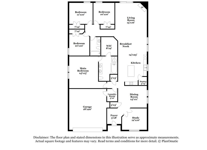 2,250/Mo, 3220 Royal Crest Dr Fort Worth, TX 76140 Floor Plan View