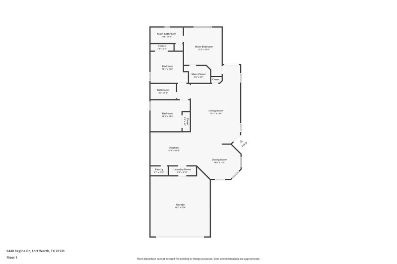 1,760/Mo, 6440 Regina Dr Fort Worth, TX 76131 Floor Plan View