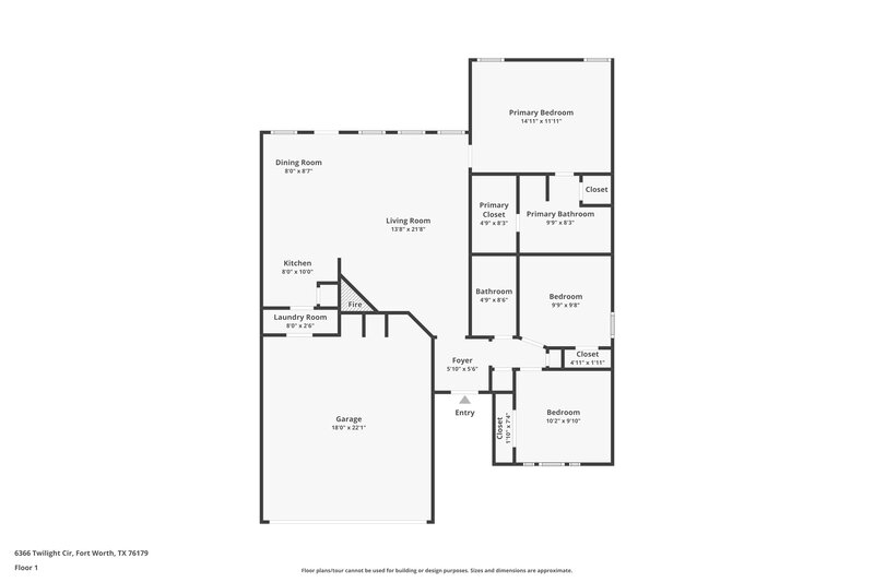 1,785/Mo, 6366 Twilight Cir Fort Worth, TX 76179 Floor Plan View