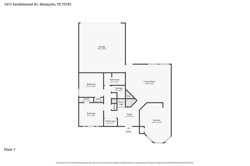 2,200/Mo, 1411 Sandalwood Dr Mesquite, TX 75181 Floorplan View