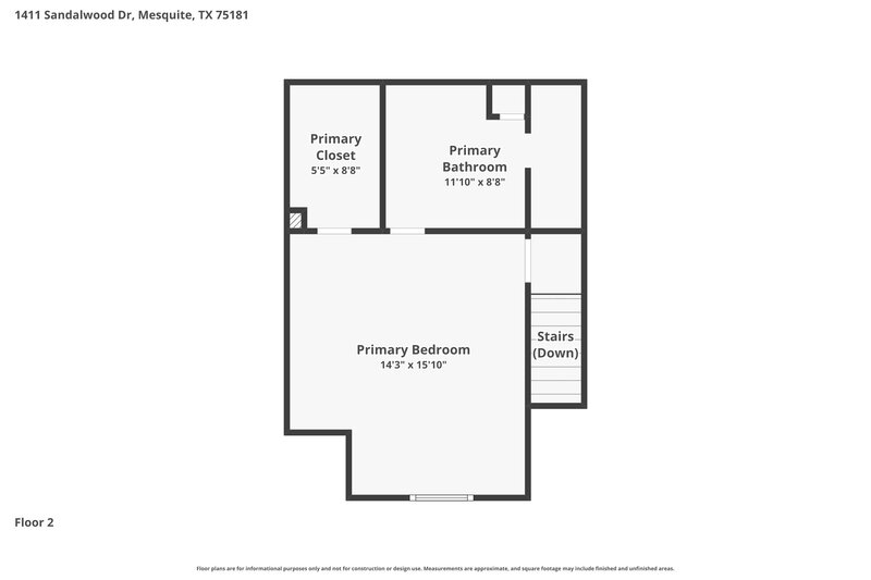 2,200/Mo, 1411 Sandalwood Dr Mesquite, TX 75181 Floorplan View 2