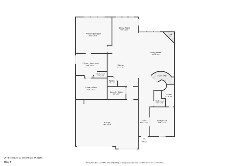 3,680/Mo, 261 Brookdale Dr Midlothian, TX 76065 Floor Plan View