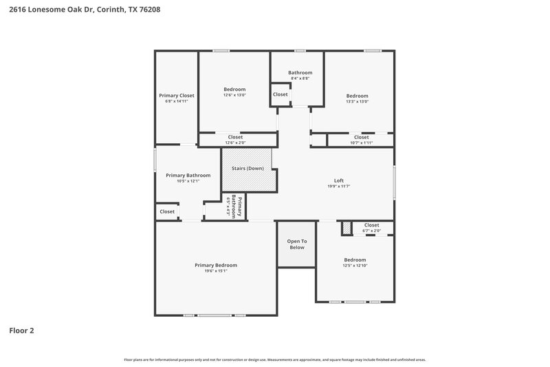 2,375/Mo, 2616 Lonesome Oak Dr Corinth, TX 76208 Floor Plan View 2