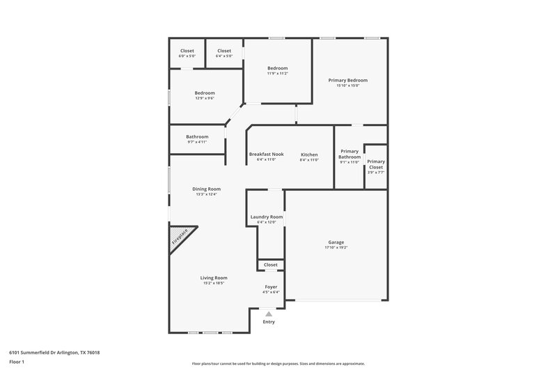 2,275/Mo, 6101 Summerfield Dr Arlington, TX 76018 Floor Plan View