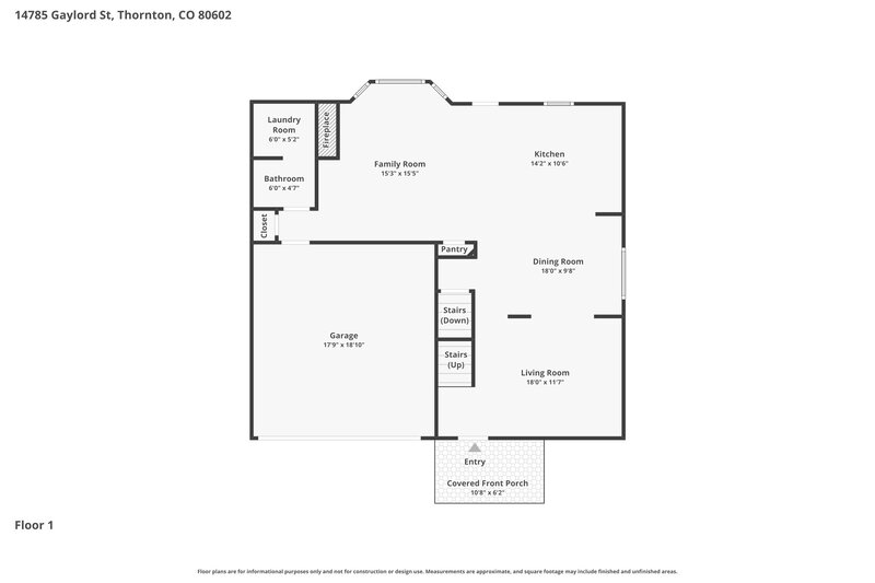 3,080/Mo, 14785 Gaylord St Thornton, CO 80602 Floor Plan View