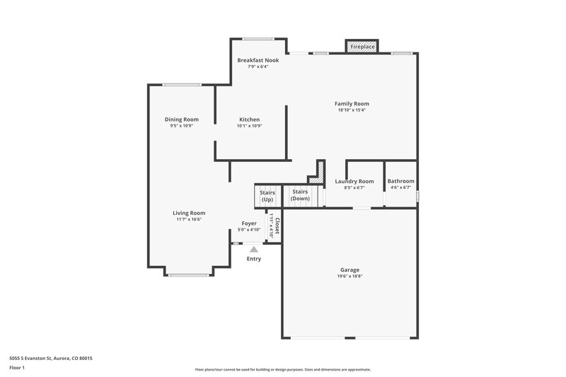 3,100/Mo, 5055 S Evanston St Aurora, CO 80015 Floorplan View