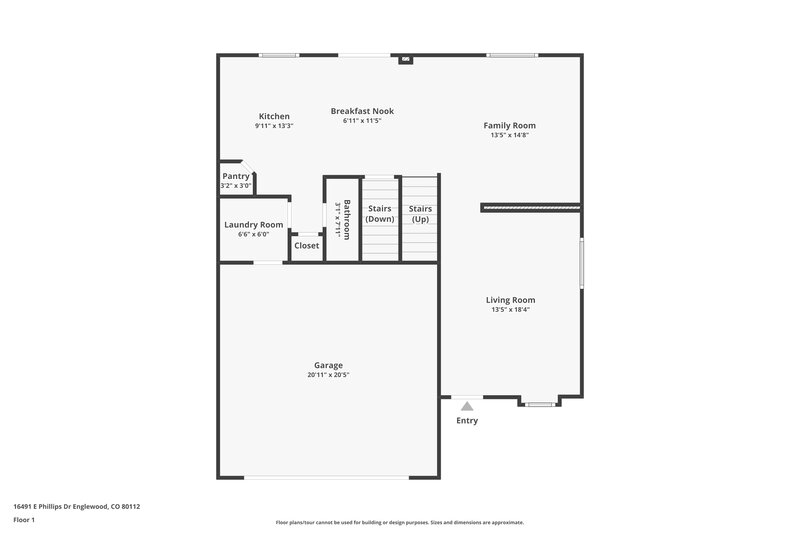2,885/Mo, 16491 E Phillips Dr Englewood, CO 80112 Floor Plan View