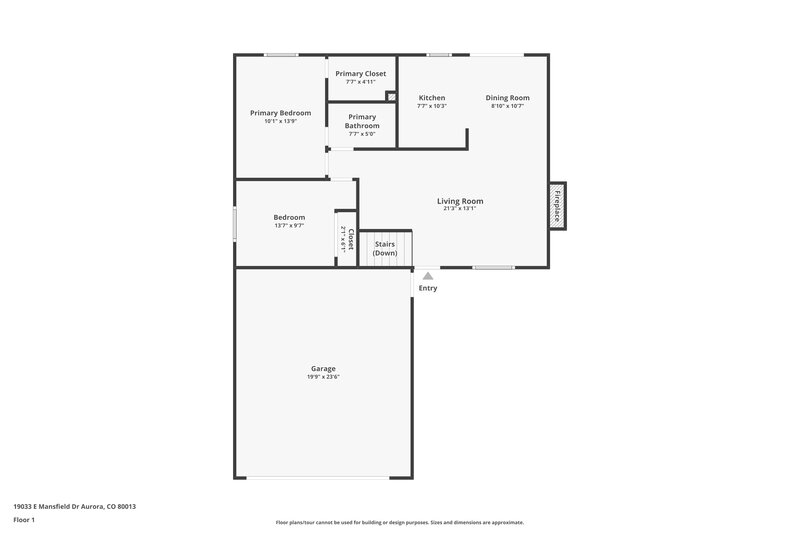2,515/Mo, 19033 E Mansfield Dr Aurora, CO 80013 Floor Plan View