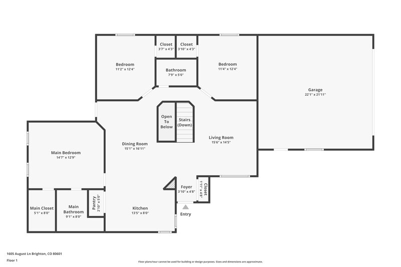 2,965/Mo, 1605 August Ln Brighton, CO 80601 Floor Plan View