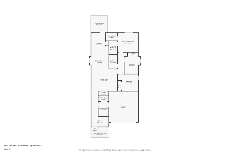 2,490/Mo, 9462 Yampa Ct Commerce City, CO 80022 Floor Plan View