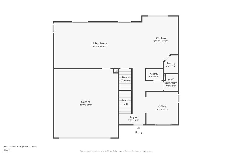 2,645/Mo, 1431 Orchard St Brighton, CO 80601 Floorplan View