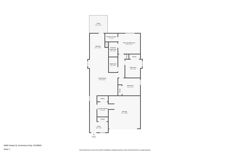 2,420/Mo, 9458 Yampa St Commerce City, CO 80022 Floor Plan View