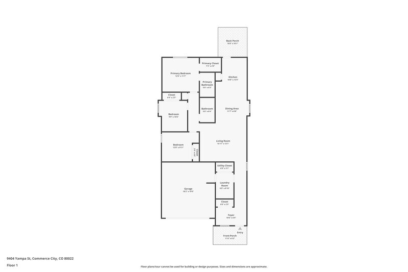 2,330/Mo, 9404 Yampa St Commerce City, CO 80022 Floor Plan View