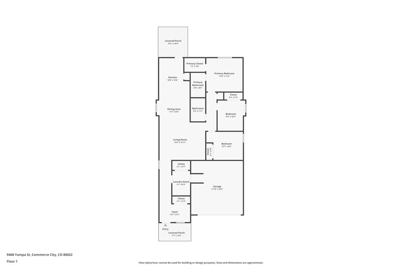 2,380/Mo, 9468 Yampa St Commerce City, CO 80022 Floor Plan View