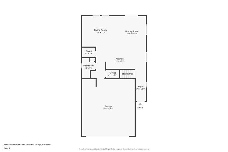 2,285/Mo, 8986 Blue Feather Loop Colorado Springs, CO 80908 Floor Plan View