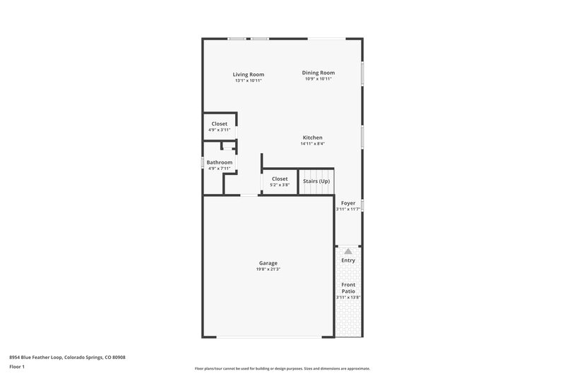 2,270/Mo, 8954 Blue Feather Loop Colorado Springs, CO 80908 Floor Plan View