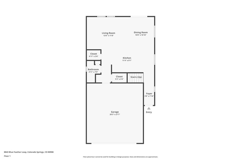 2,265/Mo, 8843 Blue Feather Loop Colorado Springs, CO 80908 Floor Plan View