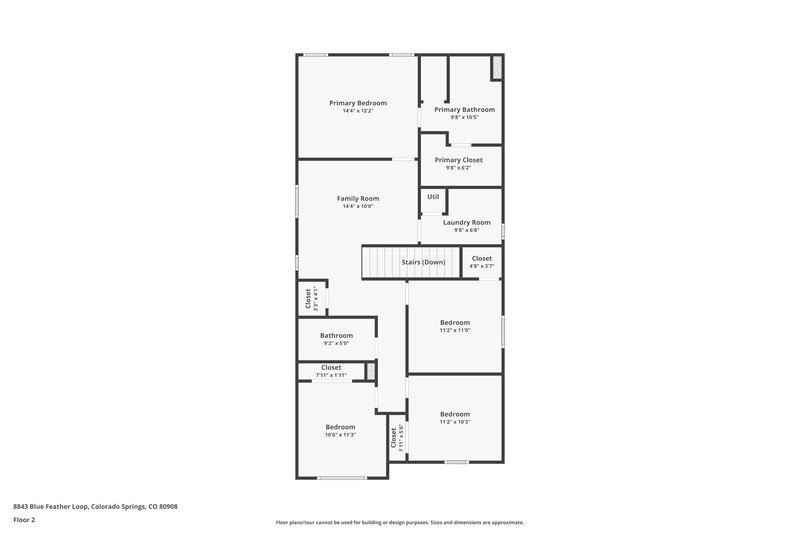 2,265/Mo, 8843 Blue Feather Loop Colorado Springs, CO 80908 Floor Plan View 2