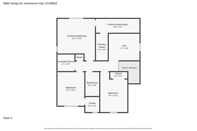 2,960/Mo, 9465 Yampa St Commerce City, CO 80022 Floorplan View 2