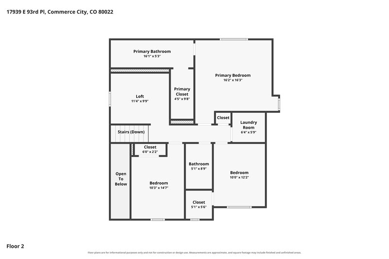 2,980/Mo, 17939 E 93rd Pl Commerce City, CO 80022 Floor Plan View 2