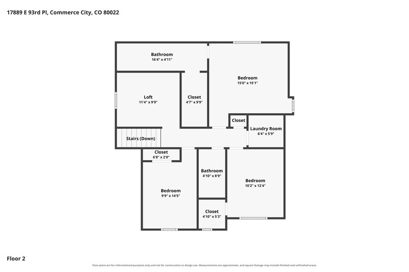 2,835/Mo, 17889 E 93rd Pl Commerce City, CO 80022 Floor Plan View 2