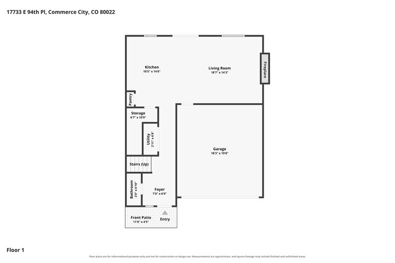 2,835/Mo, 17733 E 94th Pl Commerce City, CO 80022 Floor Plan View