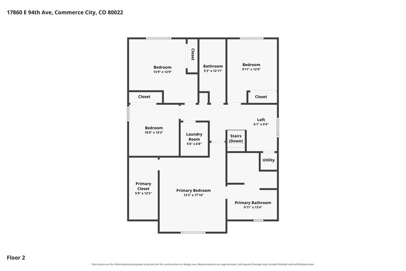 2,950/Mo, 17860 E 94th Ave Commerce City, CO 80022 Floor Plan View 2