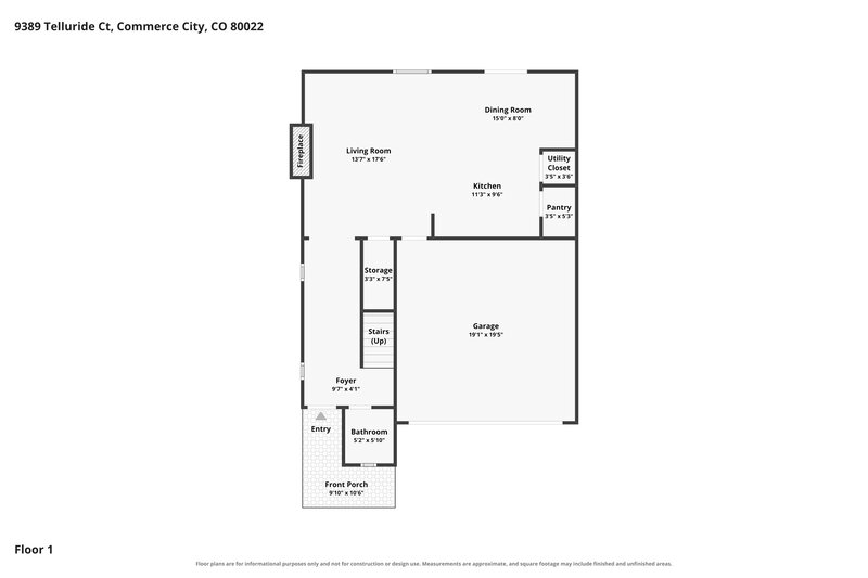 2,950/Mo, 9389 Telluride Court Commerce City, CO 80022 Floor Plan View
