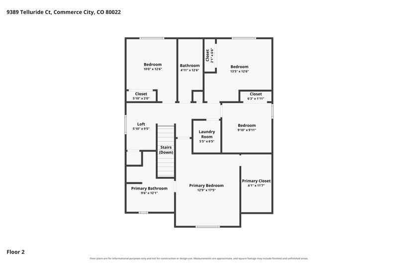 2,950/Mo, 9389 Telluride Court Commerce City, CO 80022 Floor Plan View 2