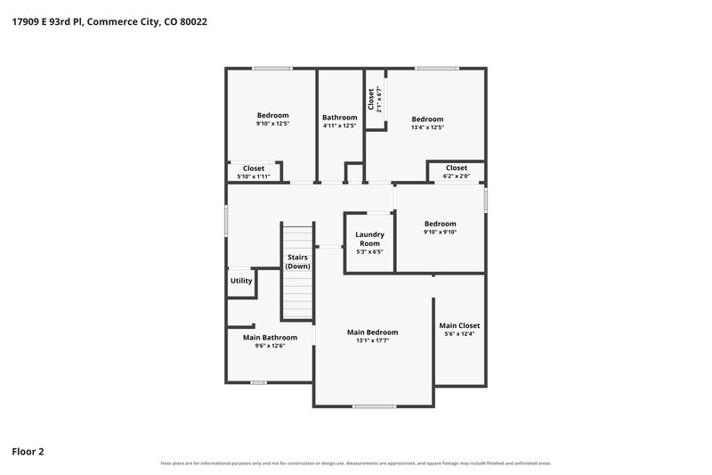 2,950/Mo, 17909 E 93rd Pl Commerce City, CO 80022 Floor Plan View 2