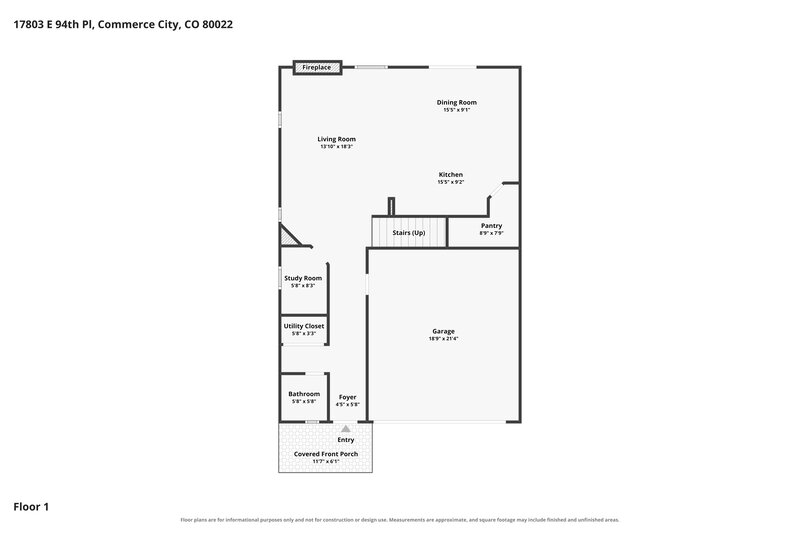 3,340/Mo, 17803 E 94th Pl Commerce City, CO 80022 Floor Plan View
