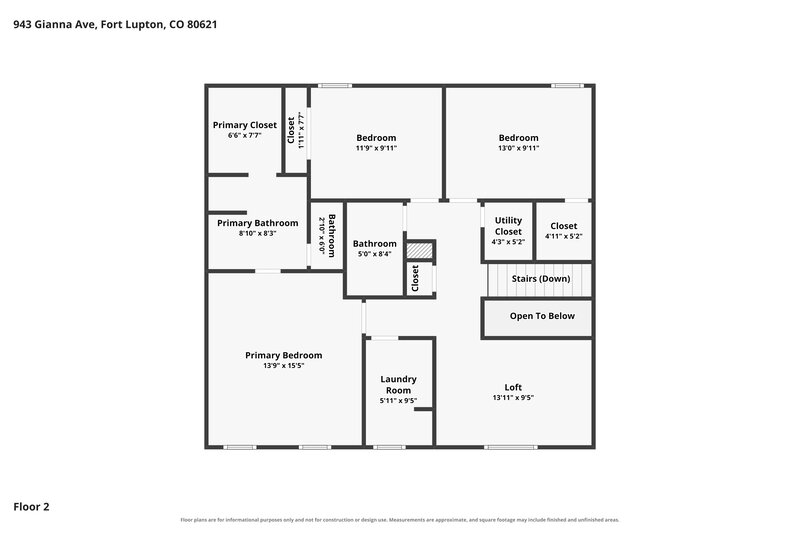 2,690/Mo, 943 Gianna Ave Fort Lupton, CO 80621 Floor Plan View 2