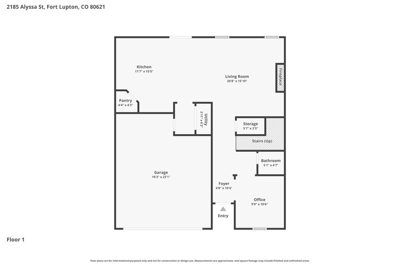 3,080/Mo, 2185 Alyssa St Fort Lupton, CO 80621 Floorplan View