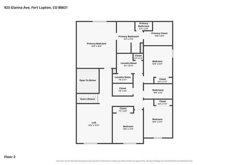 3,090/Mo, 923 Gianna Ave Fort Lupton, CO 80621 Floor Plan View 2