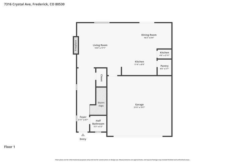 2,895/Mo, 7316 Crystal Ave Frederick, CO 80530 Floor Plan View