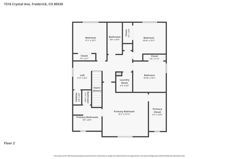 2,895/Mo, 7316 Crystal Ave Frederick, CO 80530 Floor Plan View 2