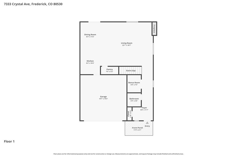 3,065/Mo, 7333 Crystal Ave Frederick, CO 80530 Floorplan View