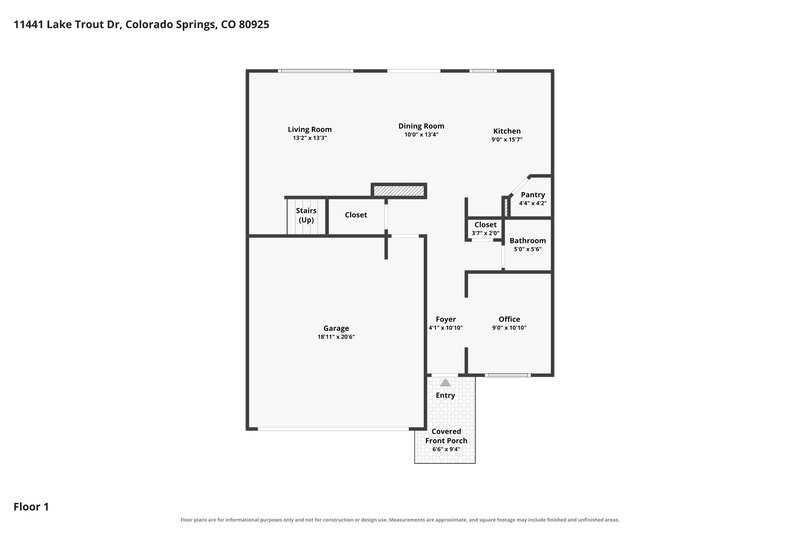2,405/Mo, 11441 Lake Trout Dr Colorado Springs, CO 80925 Floor Plan View