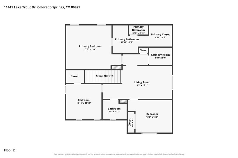 2,405/Mo, 11441 Lake Trout Dr Colorado Springs, CO 80925 Floor Plan View 2